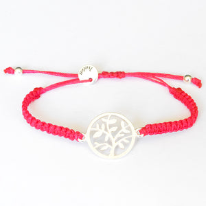 Pulsera de macramé con dije de árbol de la vida