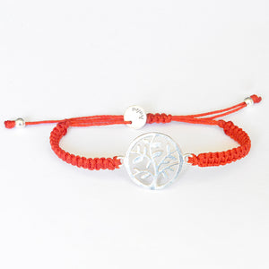 Pulsera de macramé con dije de árbol de la vida