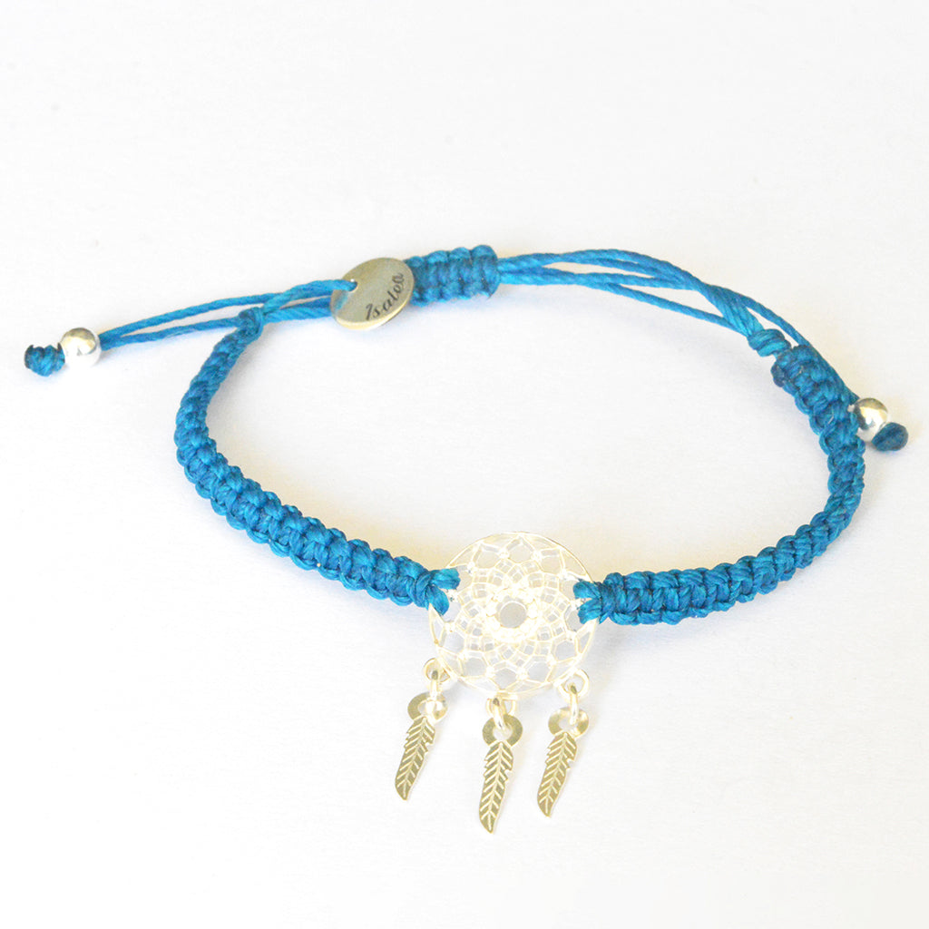 Pulsera de macramé con dije de atrapasueños